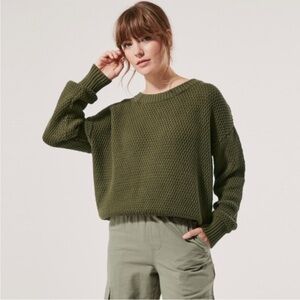 Pact Olive Green Crewneck Sweater